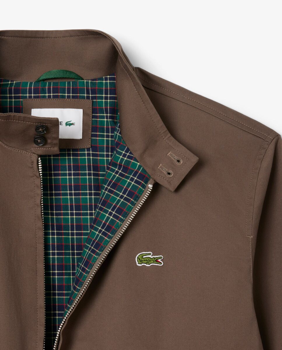 Chaqueta de hombre harrington de sarga hidrófuga de manga larga - Lacoste - Marrón Marrón-5