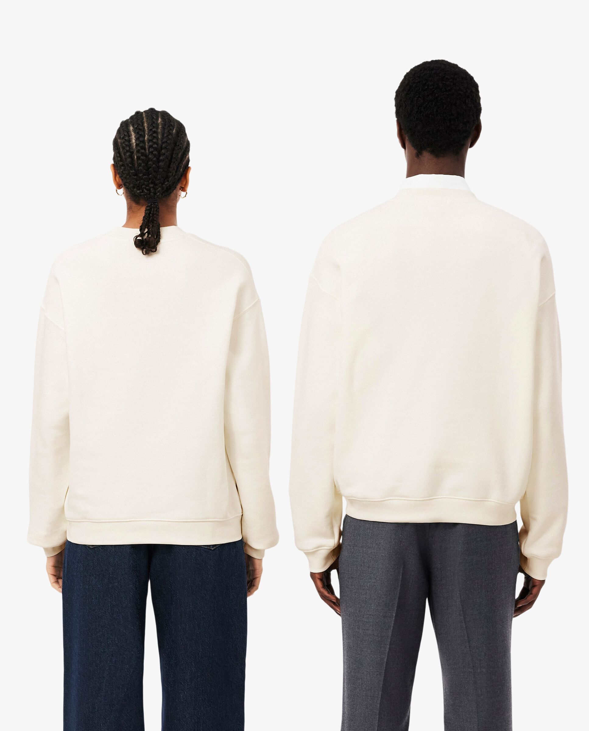 Sudadera de hombre de felpa gruesa de corte amplio - Lacoste - Blanco Blanco-2