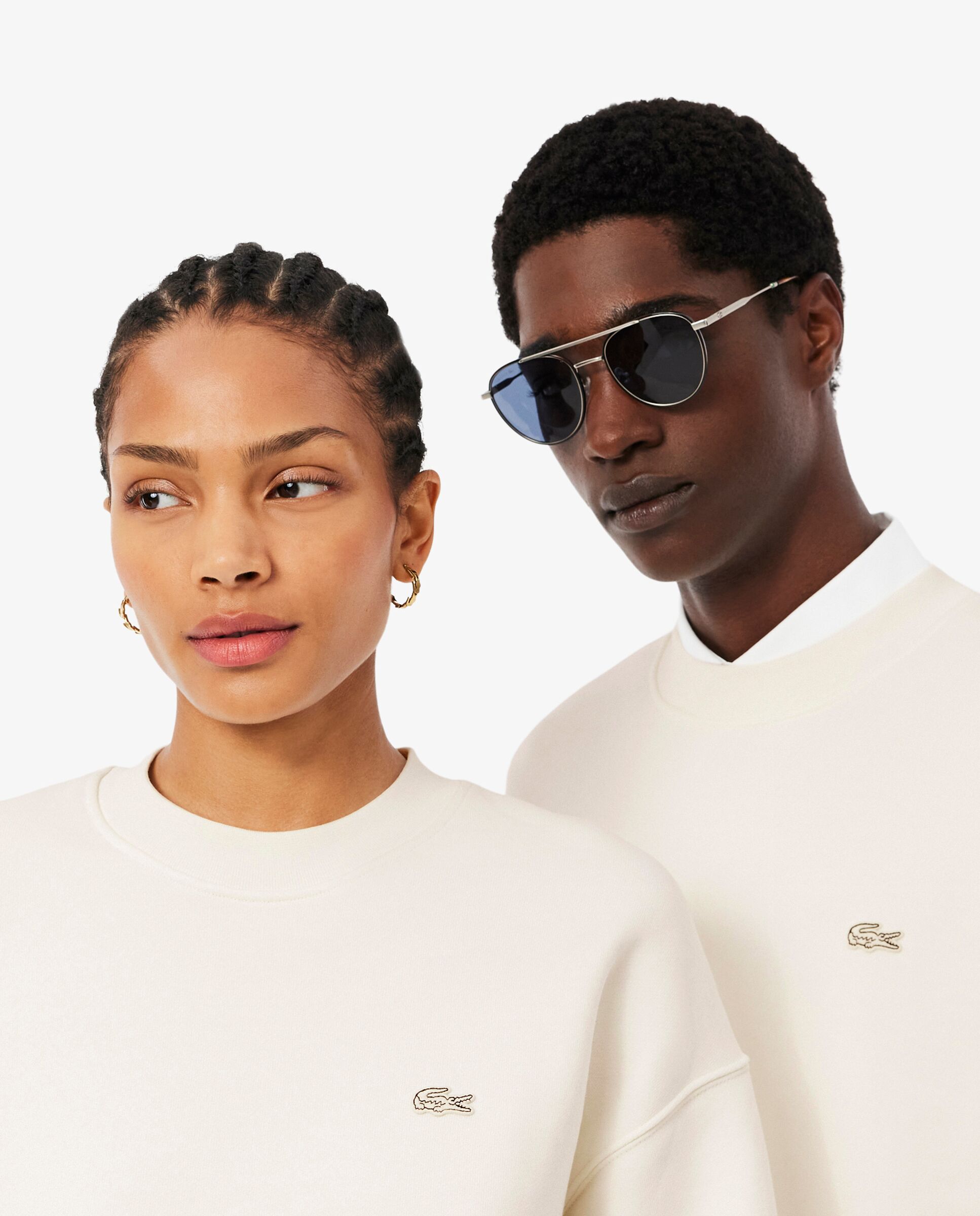 Sudadera de hombre de felpa gruesa de corte amplio - Lacoste - Blanco Blanco-3