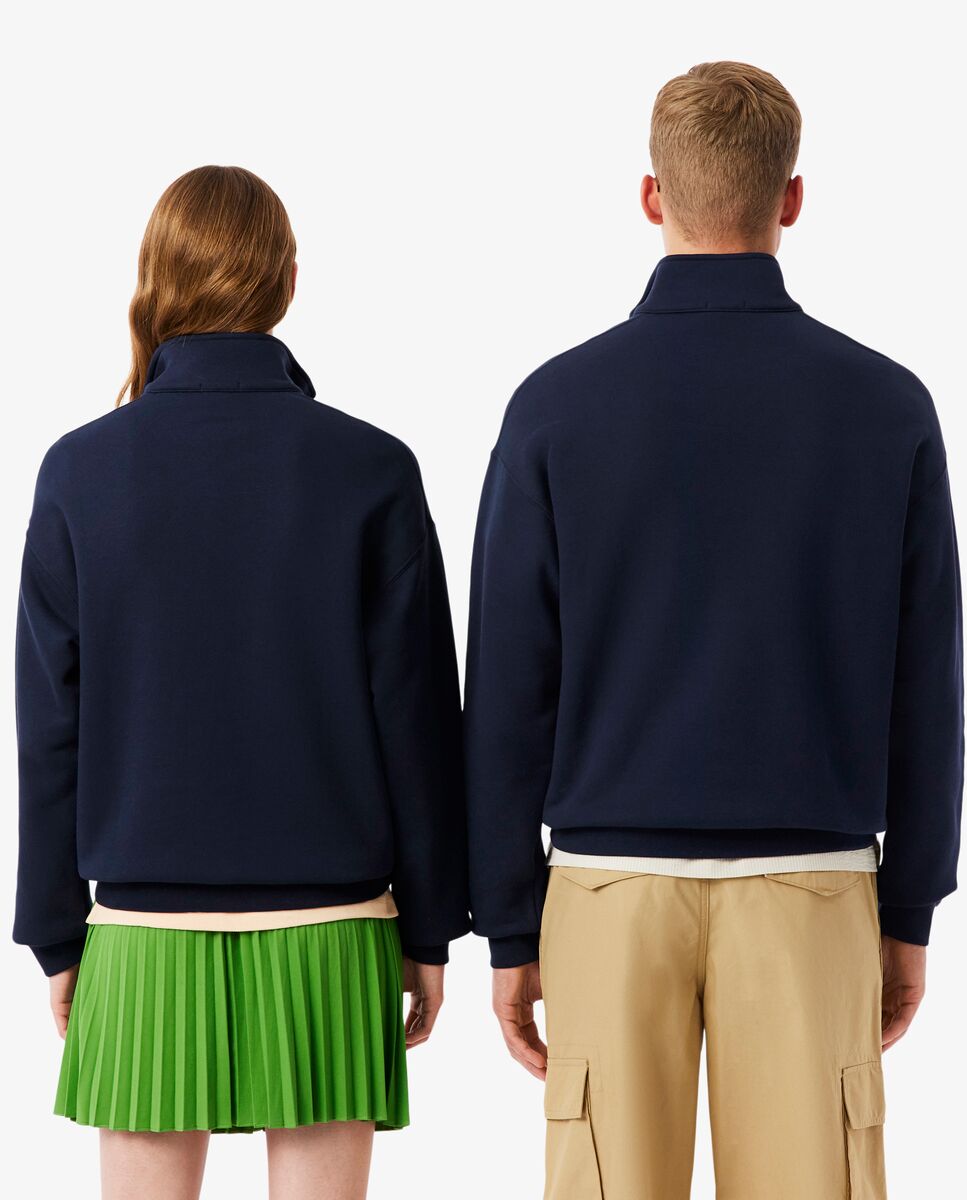 Sudadera unisex de felpa gruesa con cremallera en el cuello - Lacoste - Azul marino Azul marino-2