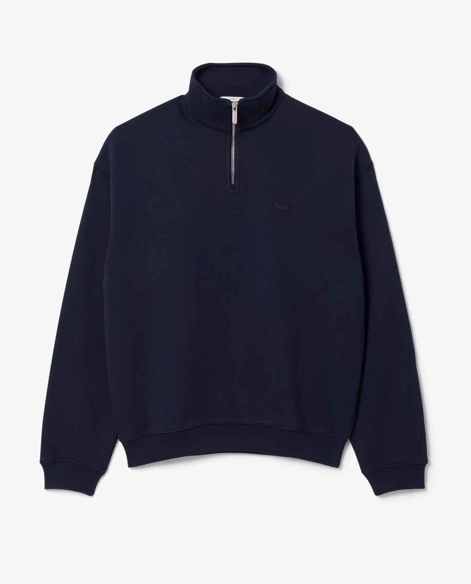Sudadera unisex de felpa gruesa con cremallera en el cuello - Lacoste - Azul marino Azul marino-5