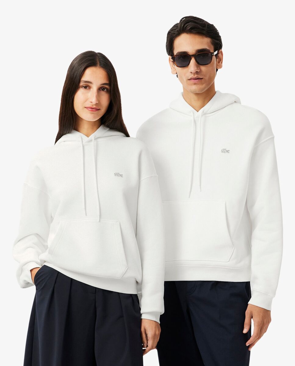 Sudadera unisex con capucha de felpa gruesa - Lacoste - Blanco Blanco-1