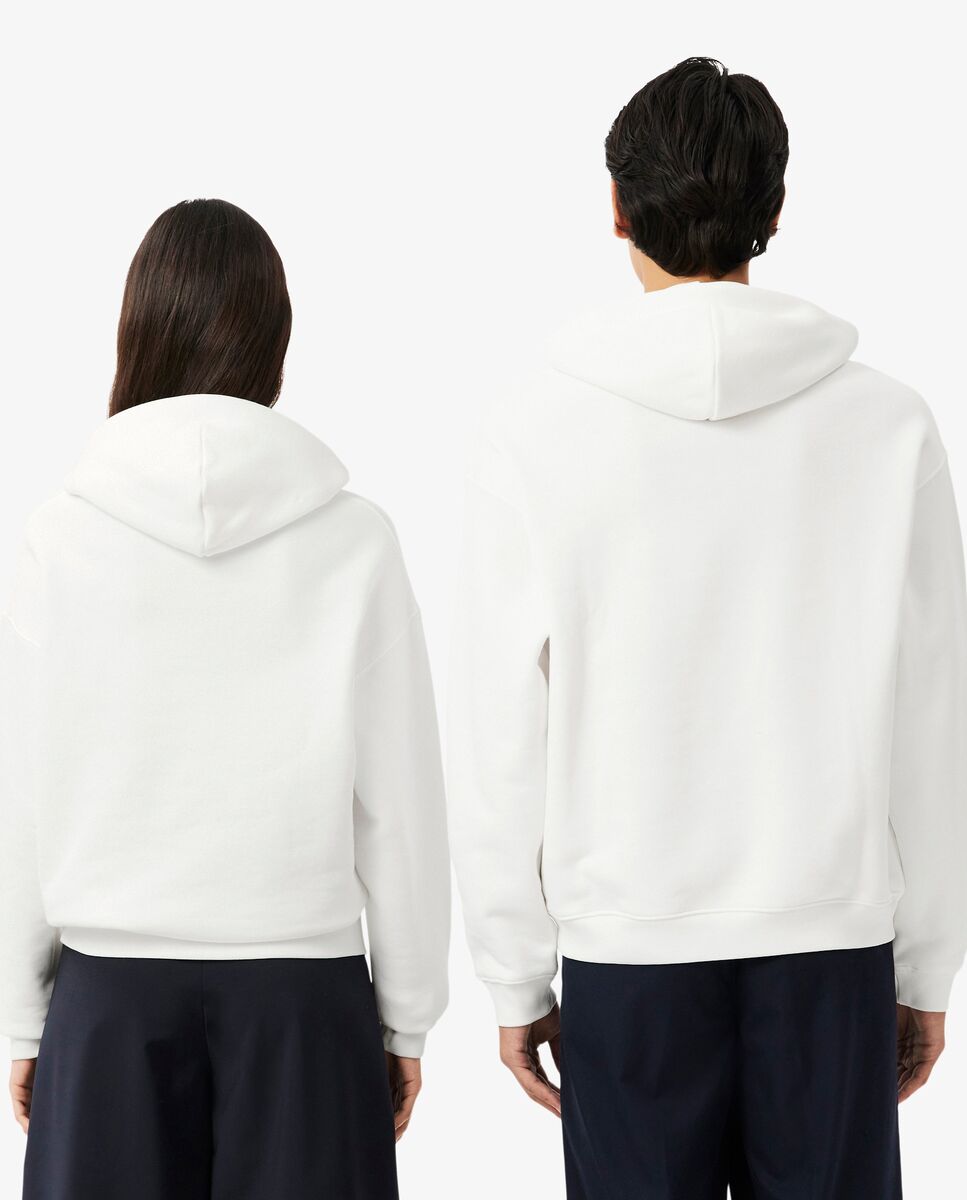 Sudadera unisex con capucha de felpa gruesa - Lacoste - Blanco Blanco-2