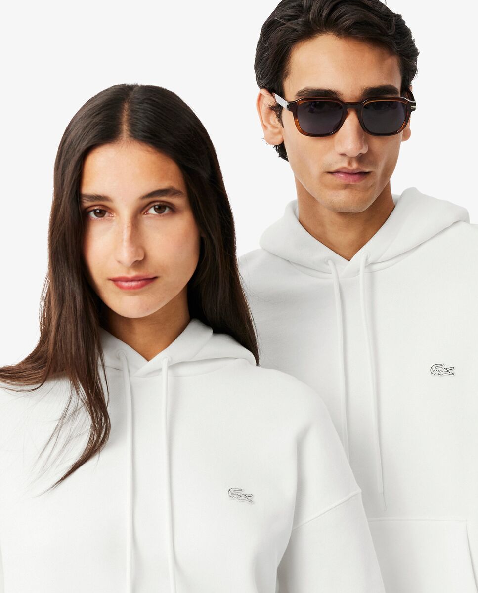 Sudadera unisex con capucha de felpa gruesa - Lacoste - Blanco Blanco-3