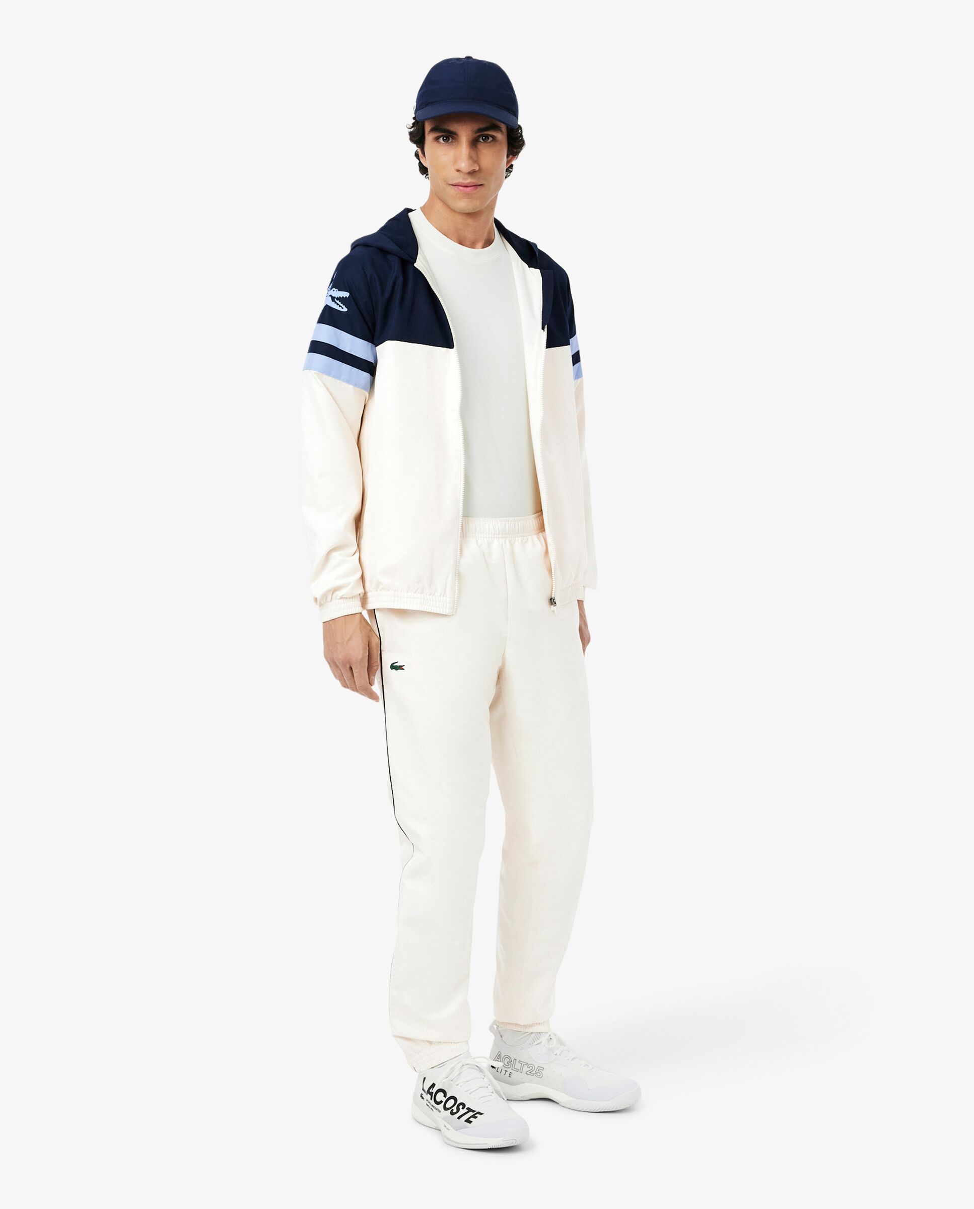 Pantalón de hombre de chándal de hombre con estampado de tenis - Lacoste - Gris oscuro Blanco-4
