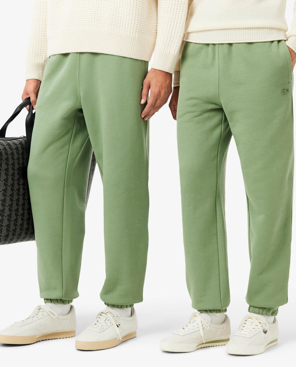 Pantalón unisex de chándal unisex de felpa - Lacoste - Verde Verde-3