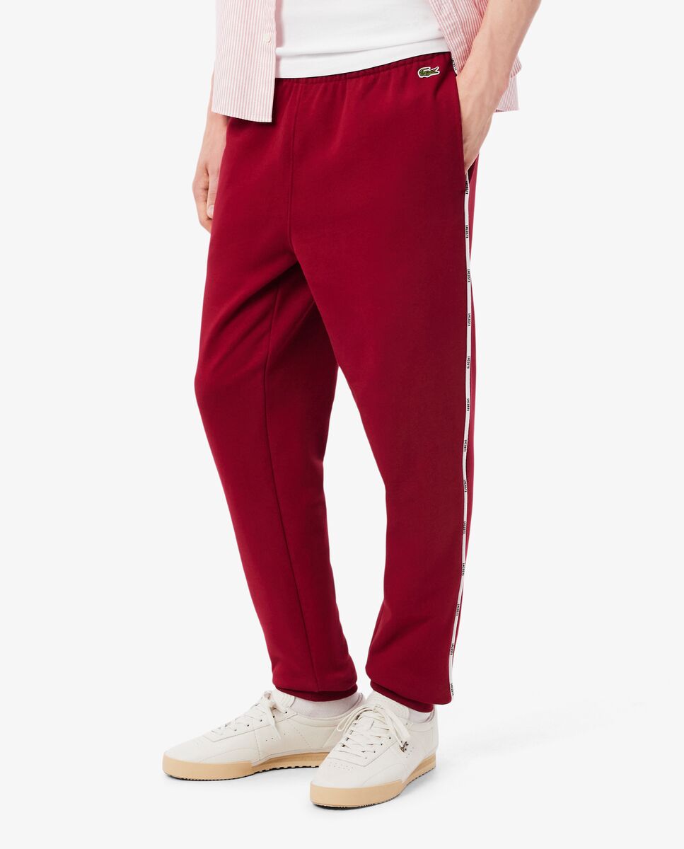 Pantalón de hombre de chándal con ribete de logotipo - Lacoste - Burdeos Burdeos-3