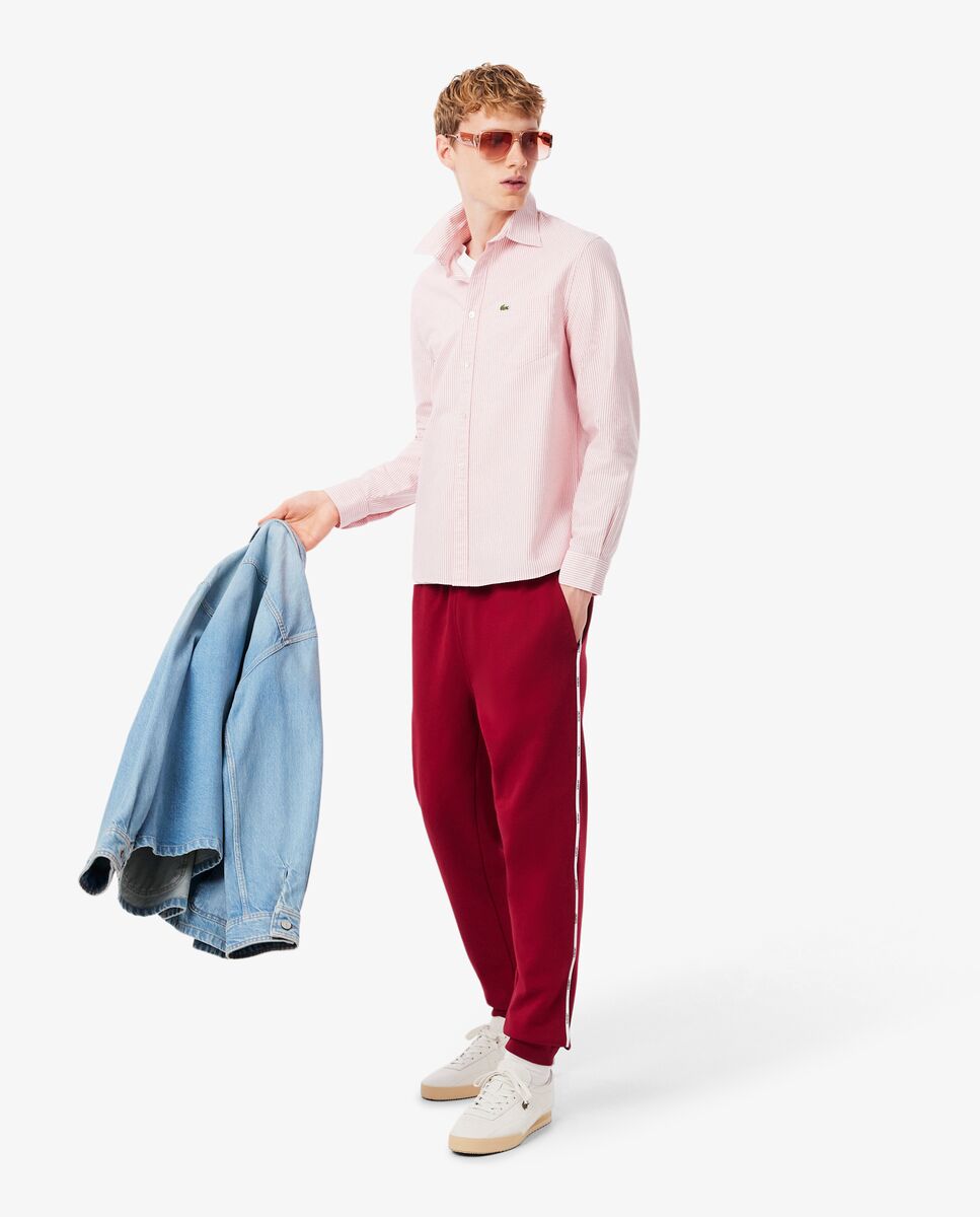 Pantalón de hombre de chándal con ribete de logotipo - Lacoste - Burdeos Burdeos-4