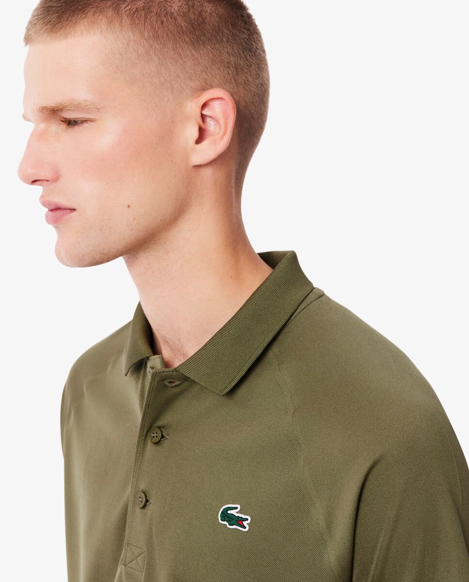 Polo de hombre de corte regular con protección UV de manga corta - Lacoste - Verde militar Verde militar-3