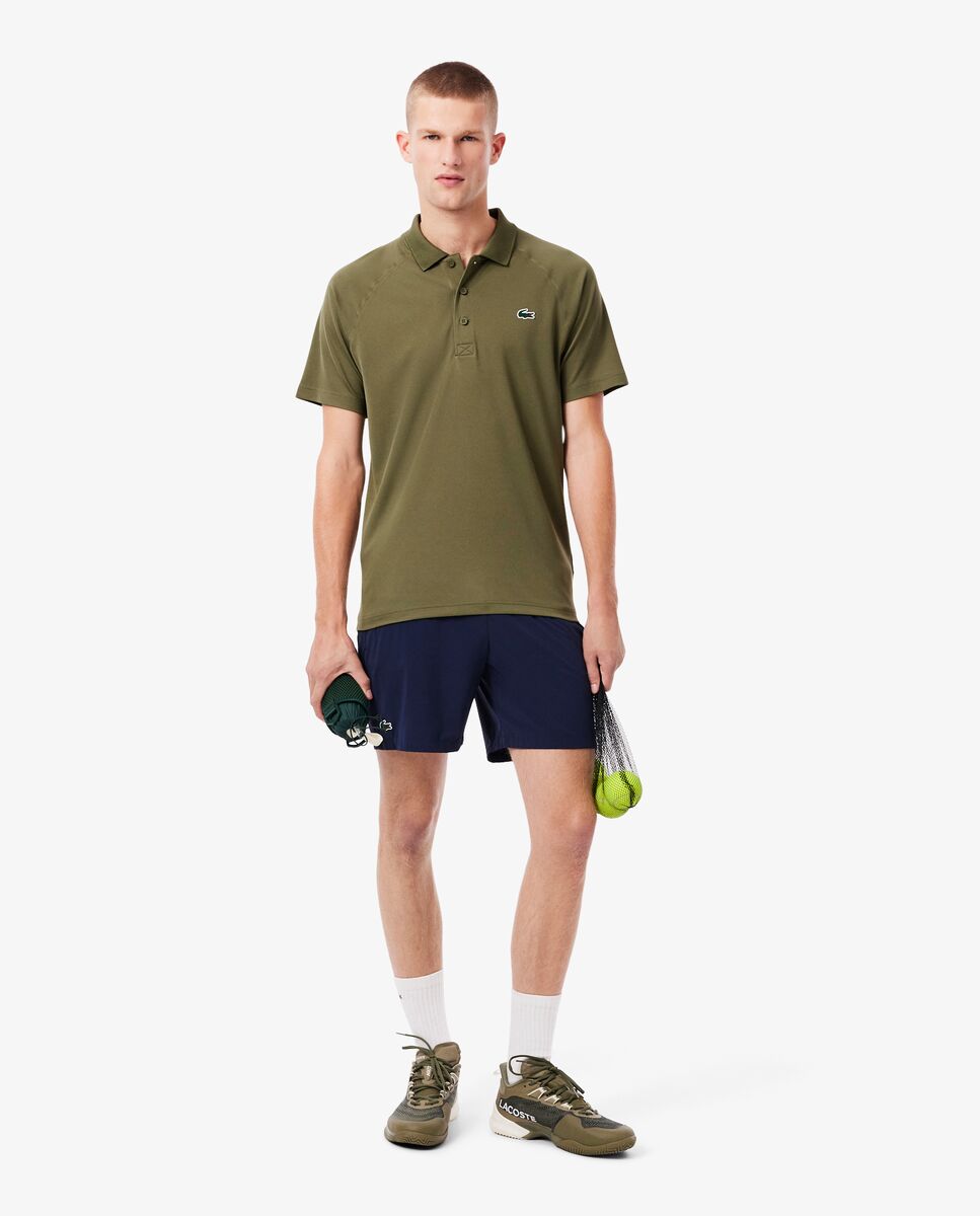 Polo de hombre de corte regular con protección UV de manga corta - Lacoste - Verde militar Verde militar-4