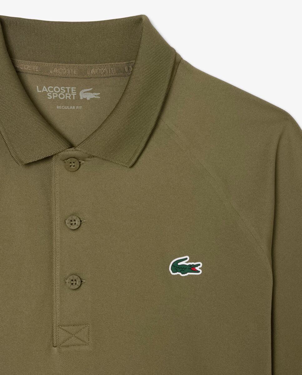Polo de hombre de corte regular con protección UV de manga corta - Lacoste - Verde militar Verde militar-5