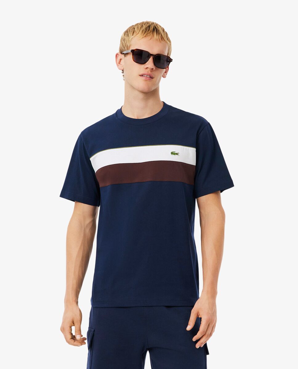 Camiseta de hombre color block de manga corta - Lacoste - Azul marino Azul marino-1