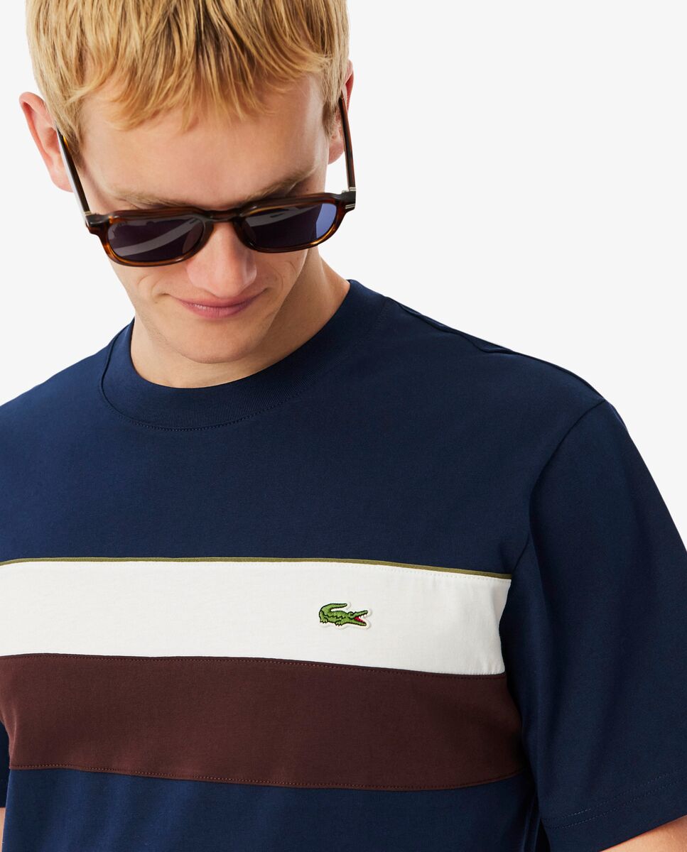 Camiseta de hombre color block de manga corta - Lacoste - Azul marino Azul marino-3