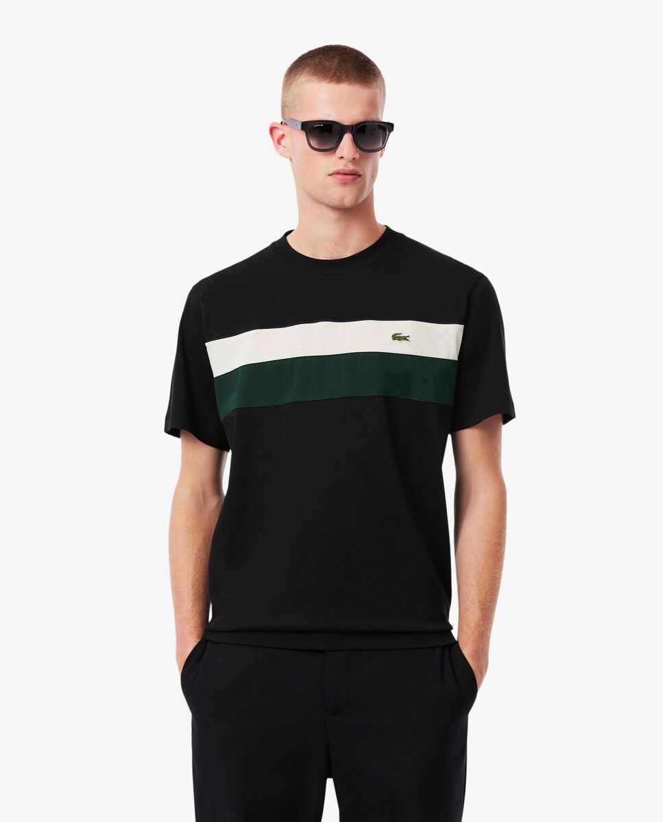 Camiseta de hombre color block de manga corta - Lacoste - Negro Negro-1