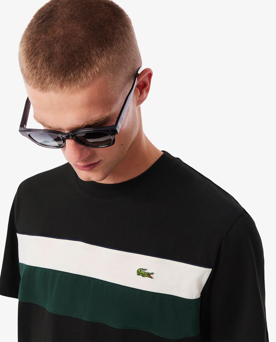 Camiseta de hombre color block de manga corta - Lacoste - Negro Negro-3
