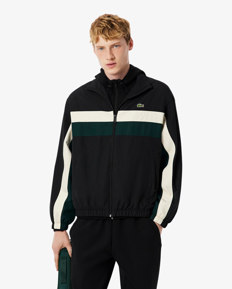 Lacoste - Chaqueta de hombre de chándal de hombre color block hidrófuga.