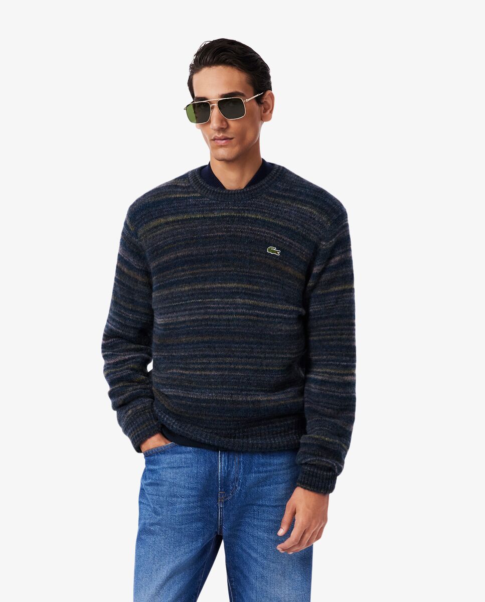 Lacoste - Jersey de hombre de lana de alpaca con efecto degradado en azul.