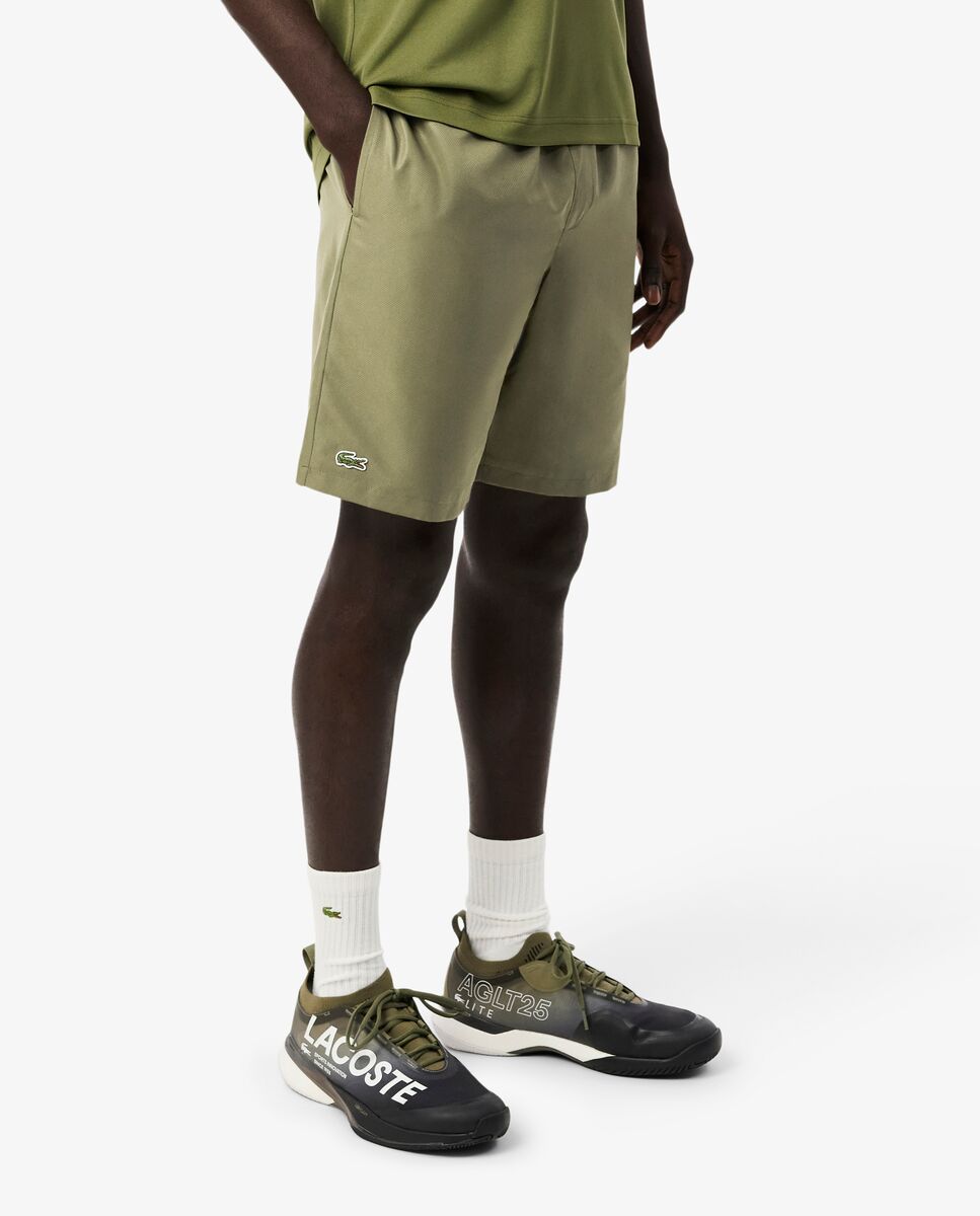 Pantalón de hombre corto de tenis de tafetán de rombos ligero - Lacoste - Verde militar Verde militar-3