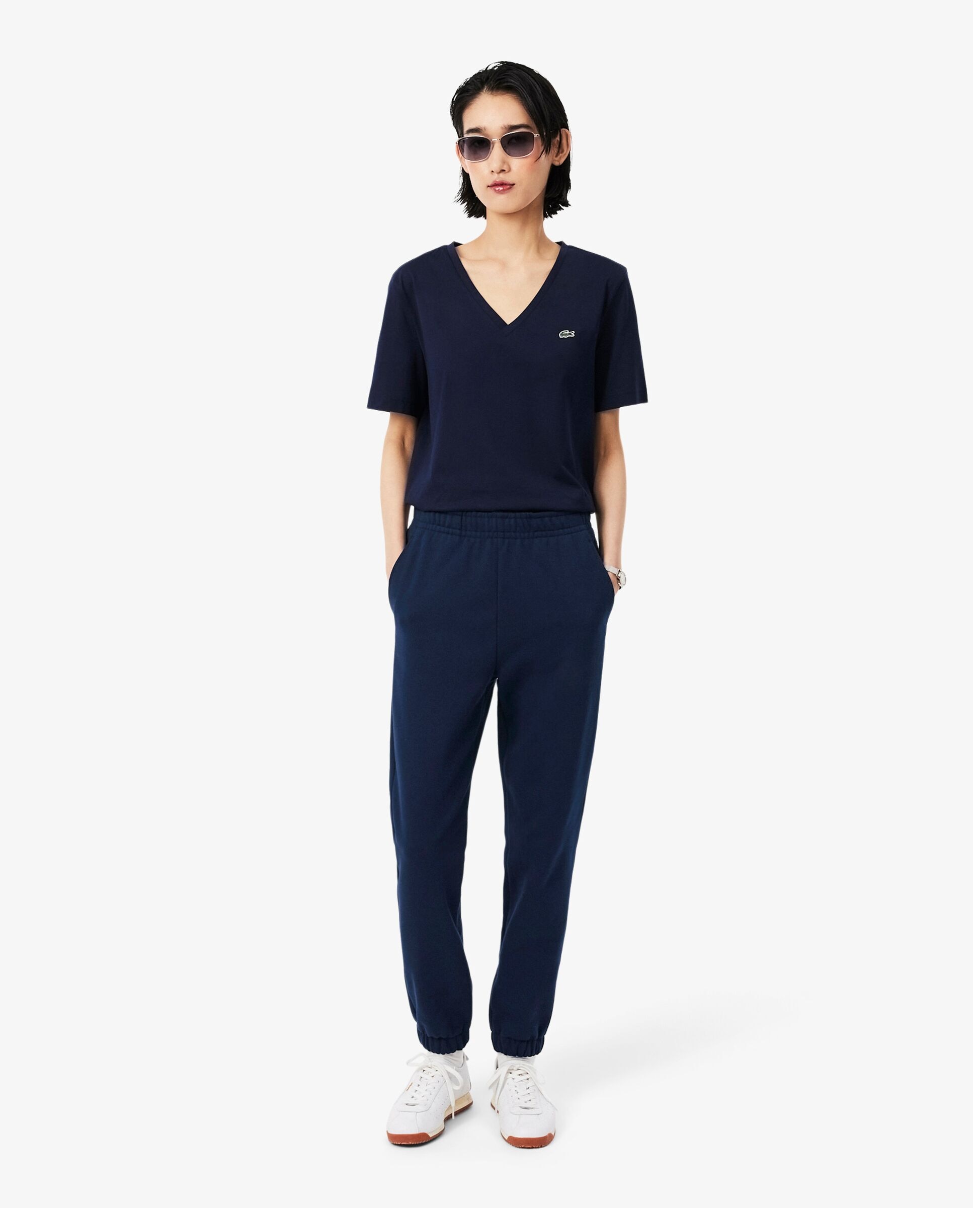 Pantalón de mujer de chándal de felpa - Lacoste - Azul marino Azul marino-1
