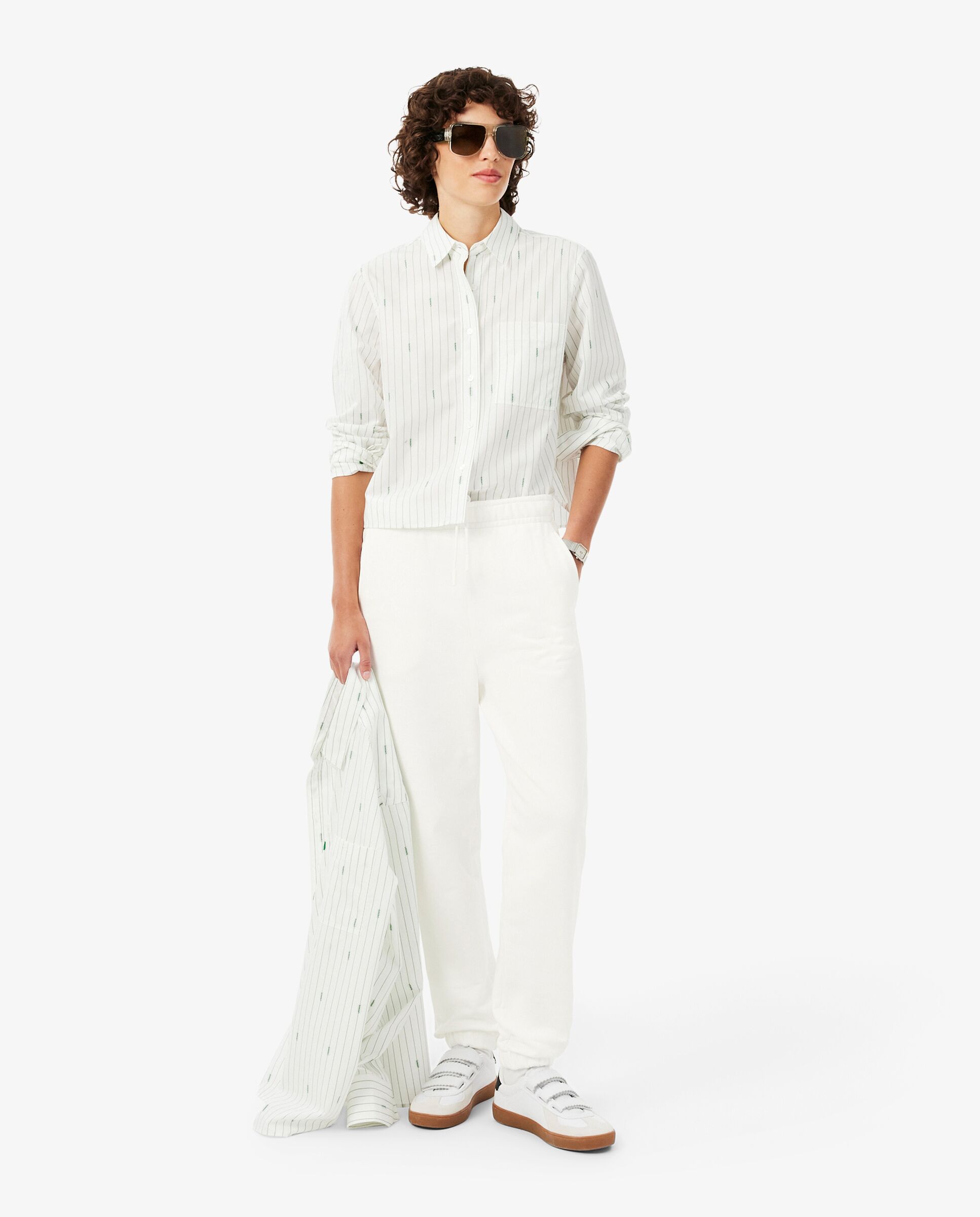 Pantalón de mujer de chándal de felpa - Lacoste - Blanco Blanco-1