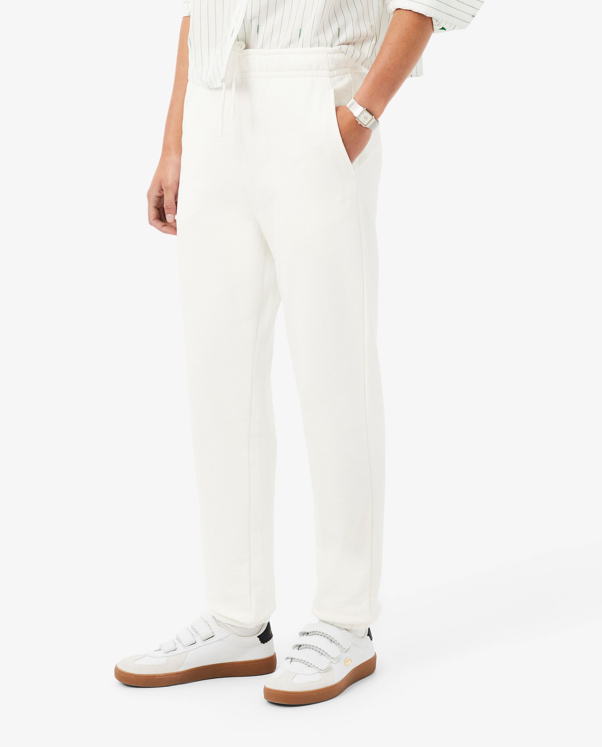 Pantalón de mujer de chándal de felpa - Lacoste - Blanco Blanco-3