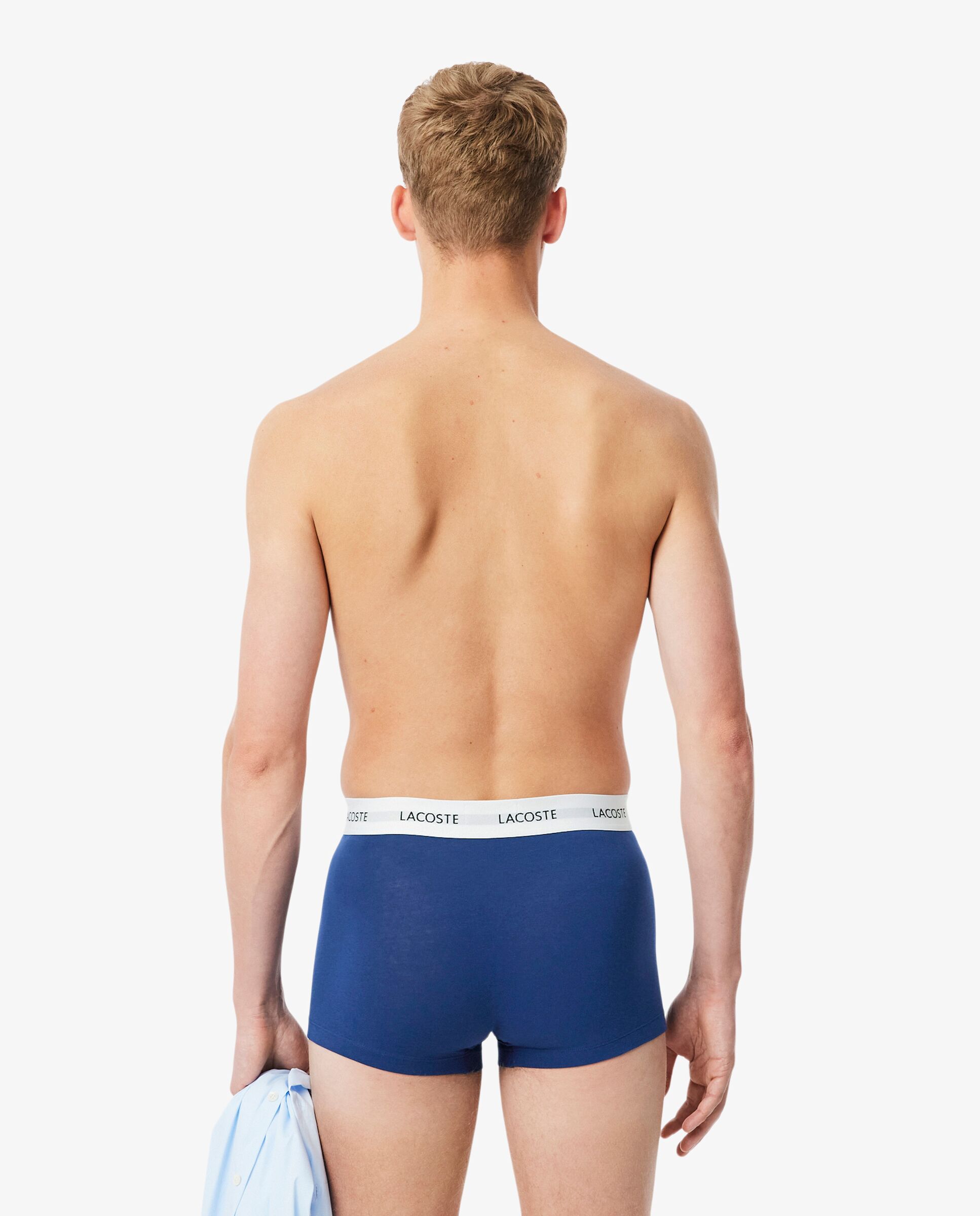 Pack de 3 calzoncillos de algodón con logo en la cintura - Lacoste - Azul Océano Azul Océano-2