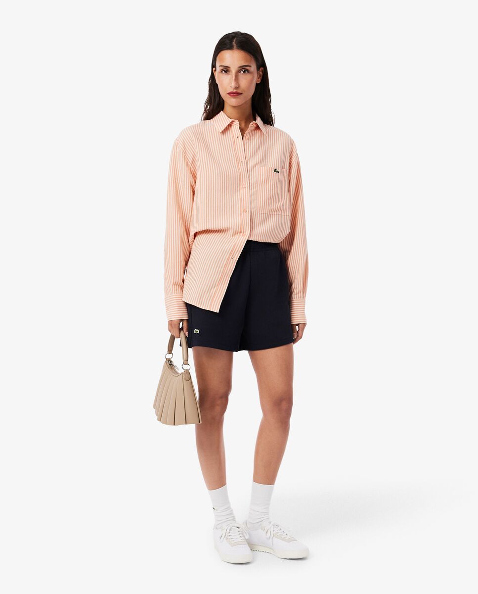 Pantalón de mujer corto de piqué de doble cara - Lacoste - Azul marino Azul marino-2