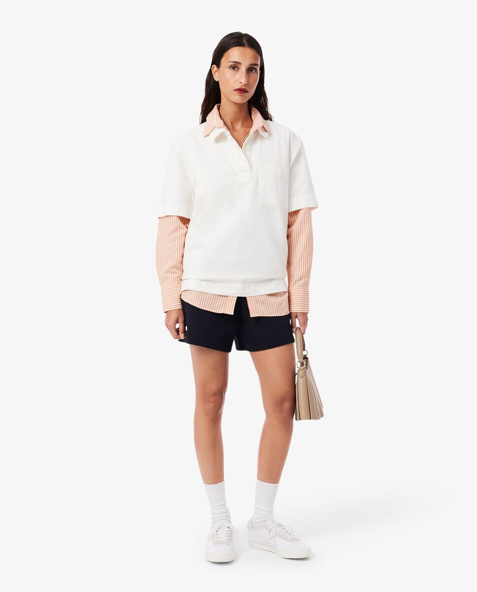 Pantalón de mujer corto de piqué de doble cara - Lacoste - Azul marino Azul marino-5