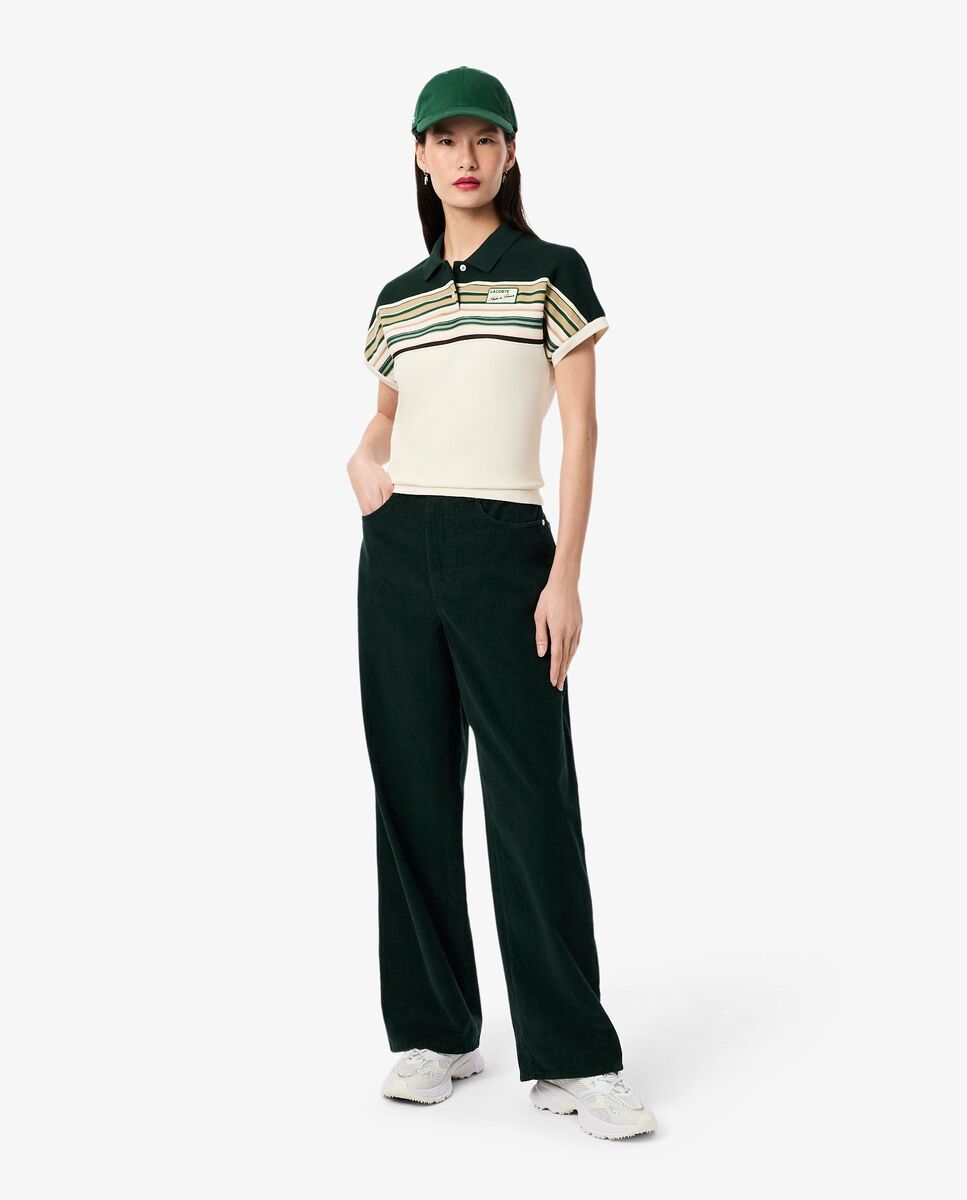 Lacoste - Pantalón de mujer de pana de corte amplio.