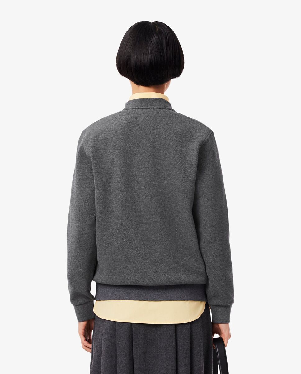 Sudadera de mujer de cuello redondo de piqué de corte holgado - Lacoste - Gris oscuro Gris oscuro-2