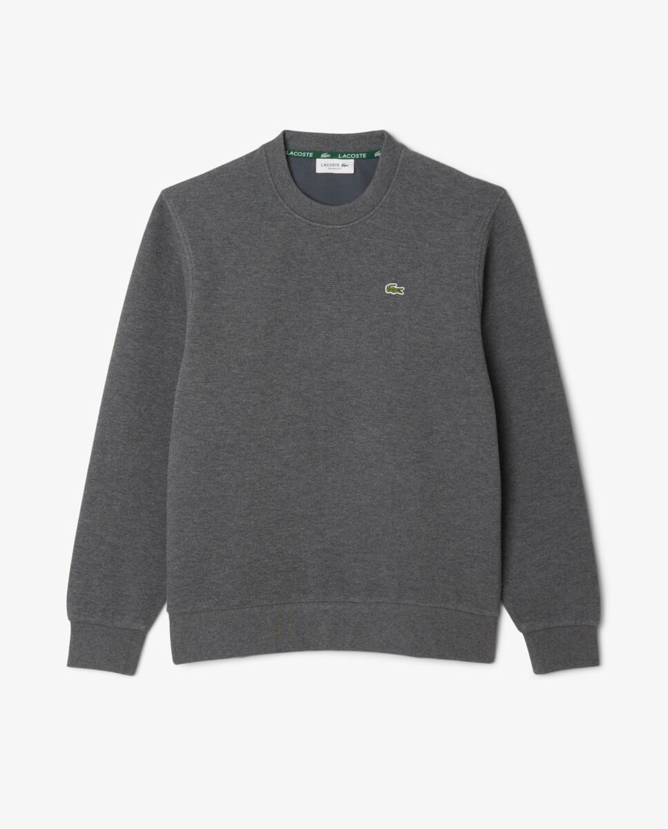 Sudadera de mujer de cuello redondo de piqué de corte holgado - Lacoste - Gris oscuro Gris oscuro-6