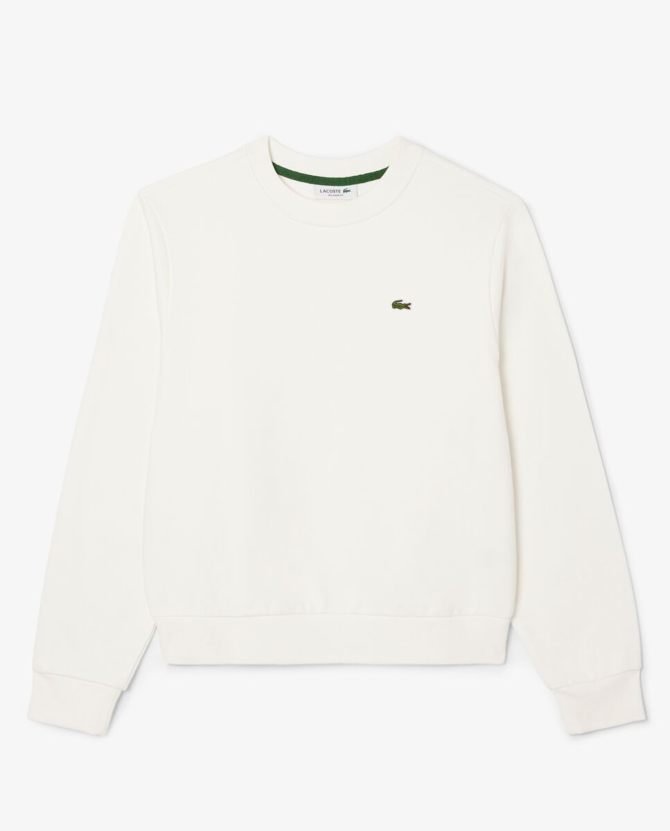 Lacoste - Sudadera de mujer de cuello redondo de felpa de corte holgado.