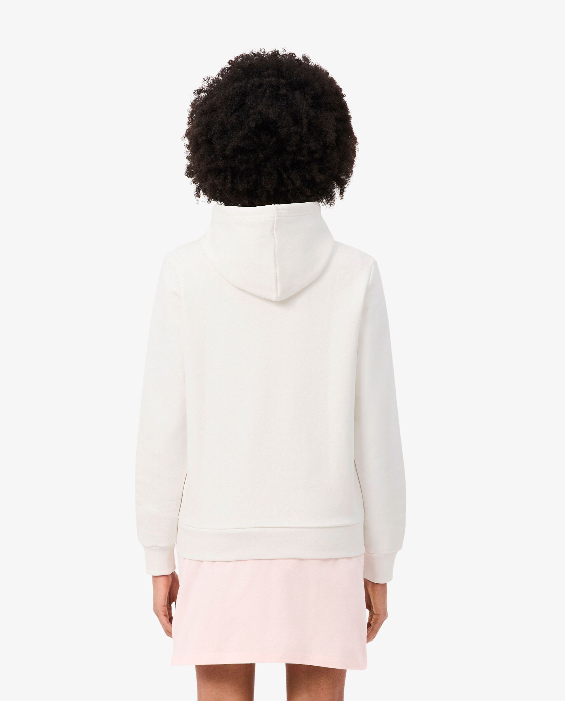 Sudadera de mujer con capucha de felpa con cremallera - Lacoste - Blanco Blanco-2