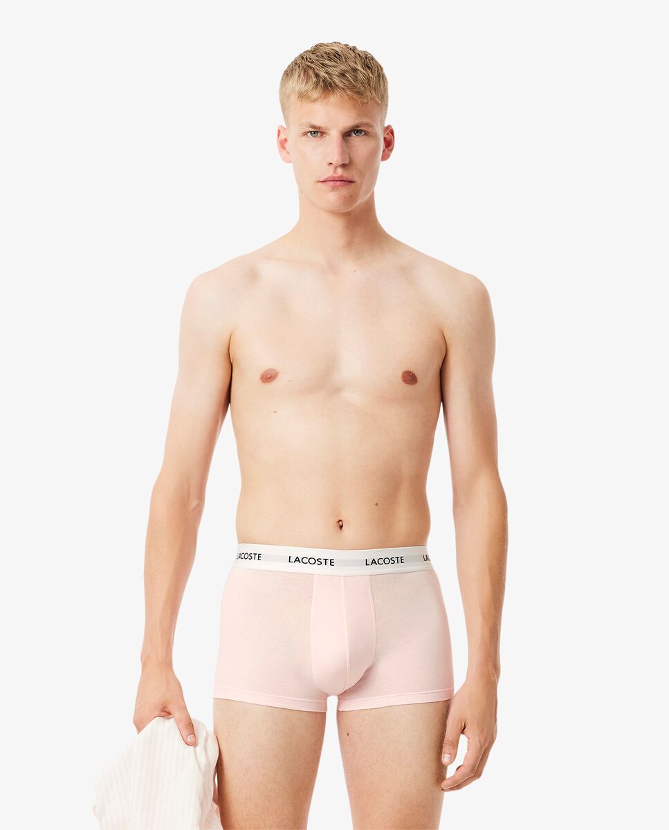 Pack de 3 calzoncillos de algodón con logo en la cintura - Lacoste - Rosa Rosa-1