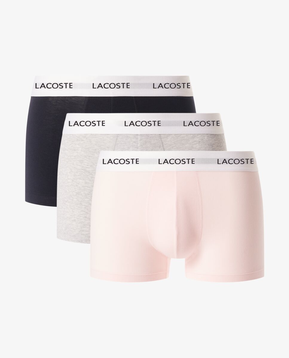 Pack de 3 calzoncillos de algodón con logo en la cintura - Lacoste - Rosa Rosa-6