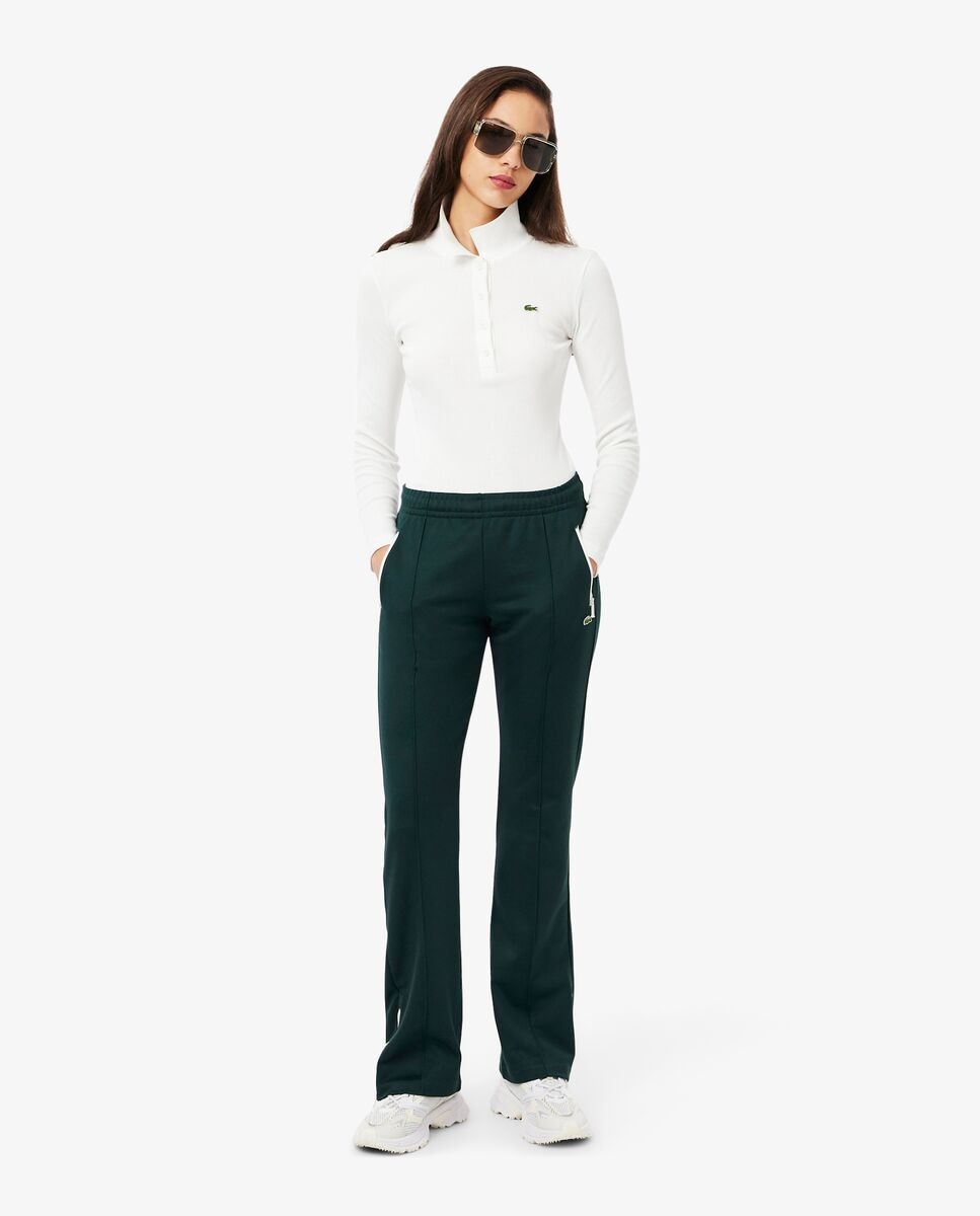 Pantalón de mujer de chándal plisado y acampanado - Lacoste - Verde Verde-1
