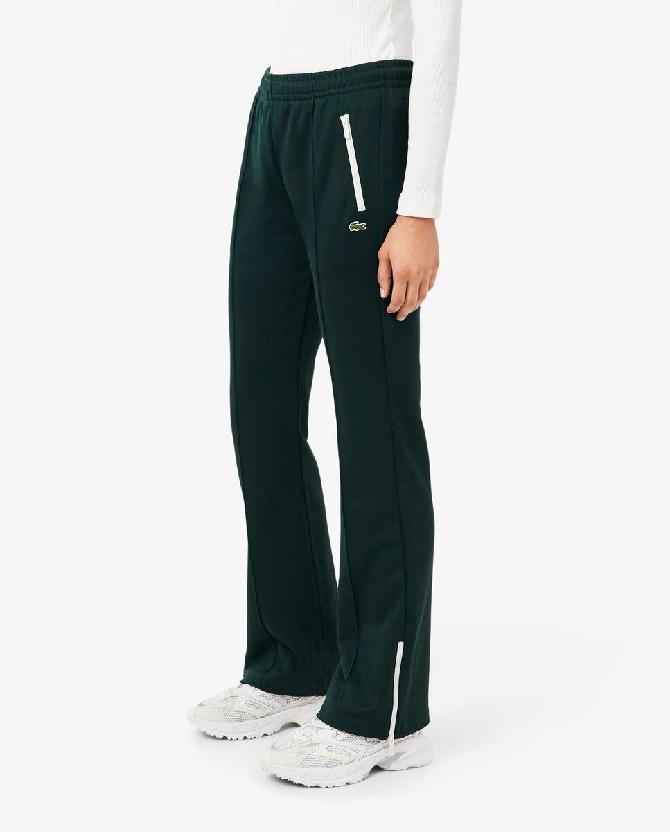 Pantalón de mujer de chándal plisado y acampanado - Lacoste - Verde Verde-3