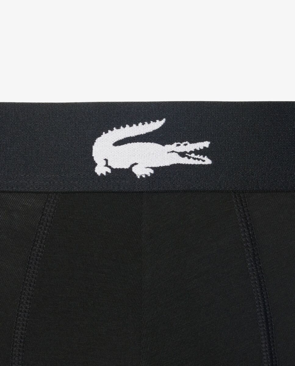 Pack de 3 calzoncillos de algodón elástico con logo en la cintura - Lacoste - Negro Negro-5