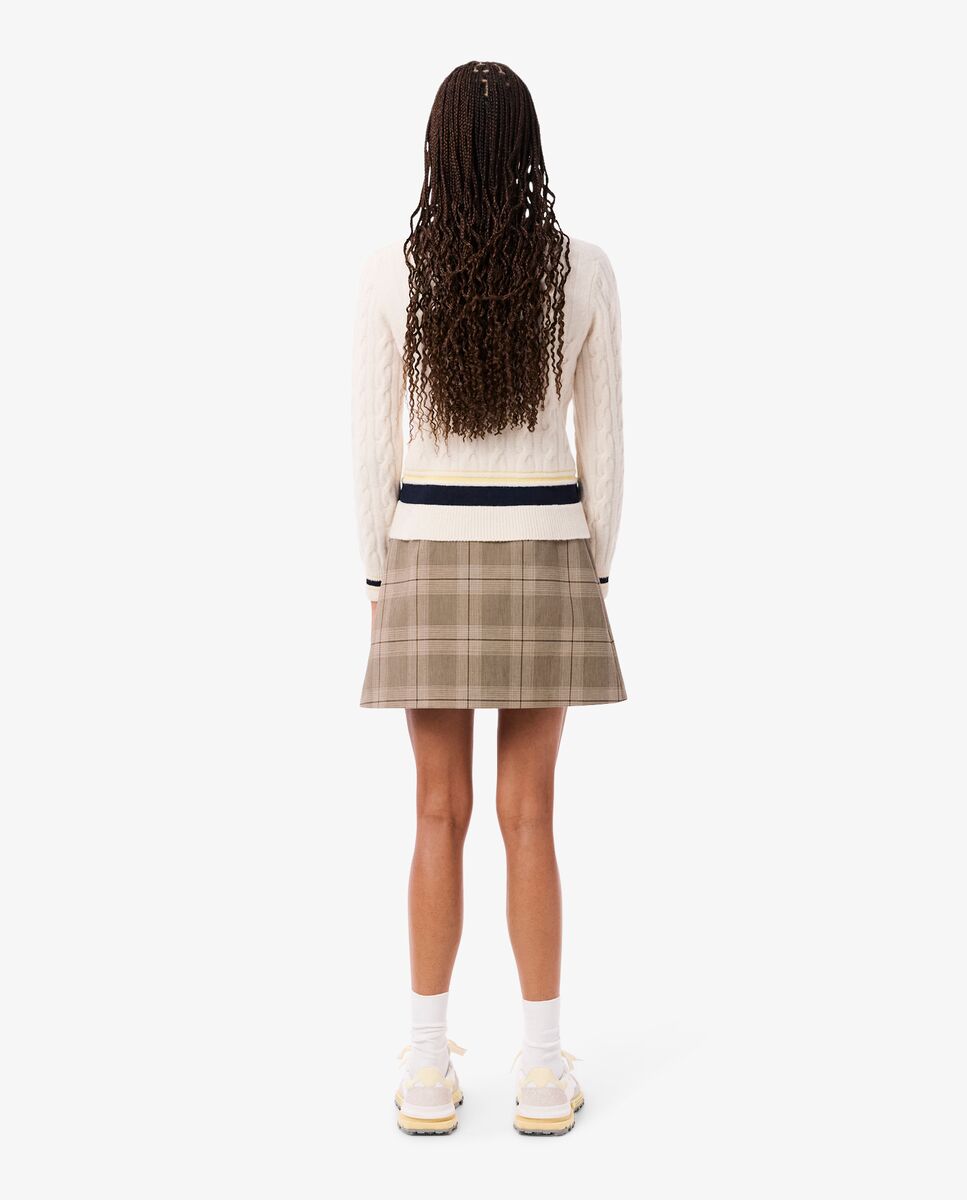 Falda corta de cuadros escoceses hidrófuga - Lacoste - Beige Beige-2