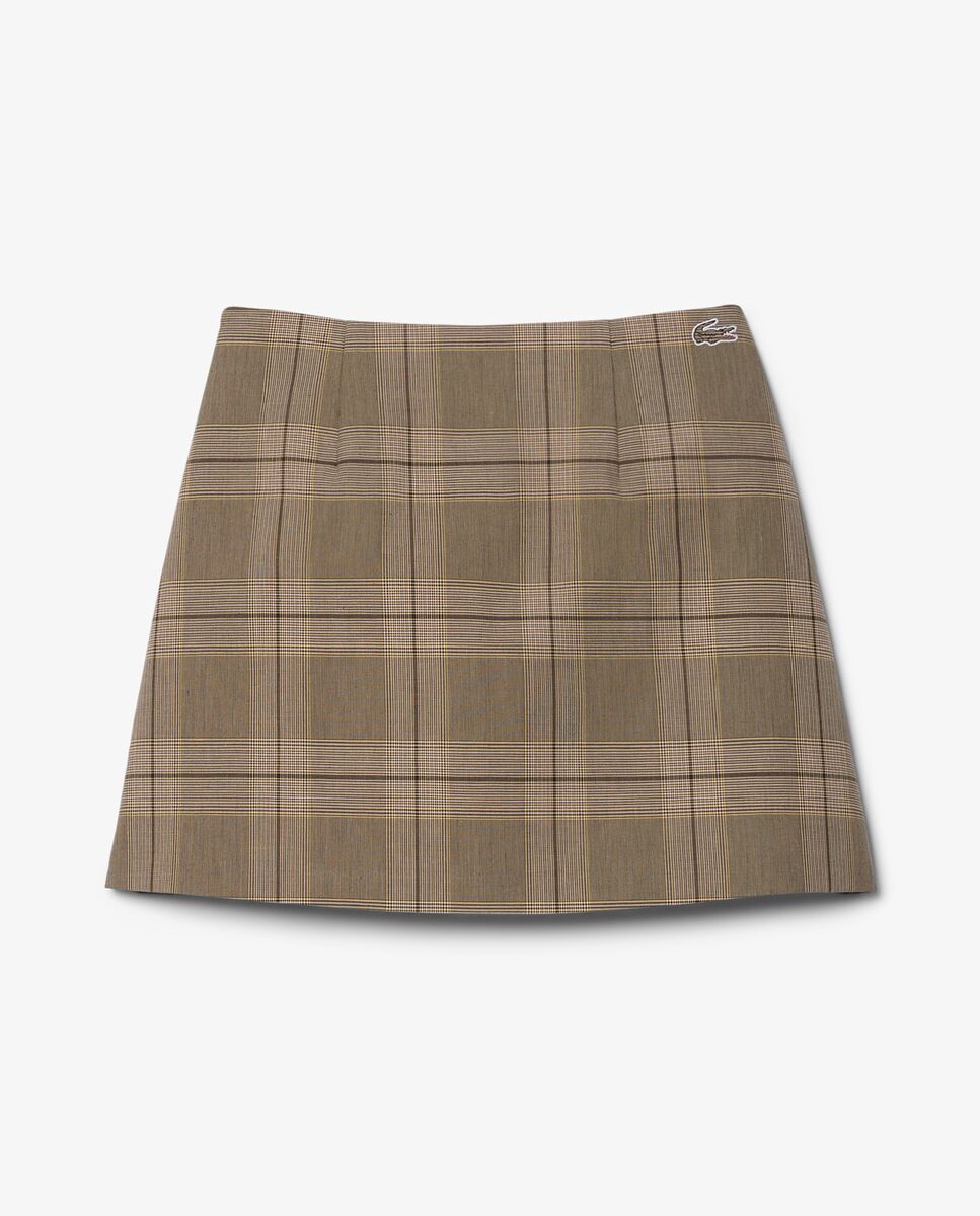 Falda corta de cuadros escoceses hidrófuga - Lacoste - Beige Beige-6