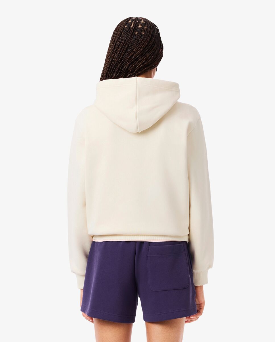 Sudadera de mujer con capucha de felpa con logotipo en - Lacoste - Blanco Blanco-2