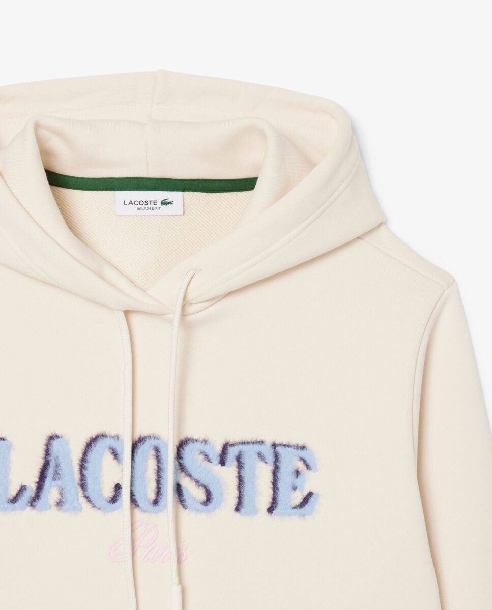 Sudadera de mujer con capucha de felpa con logotipo en - Lacoste - Blanco Blanco-5