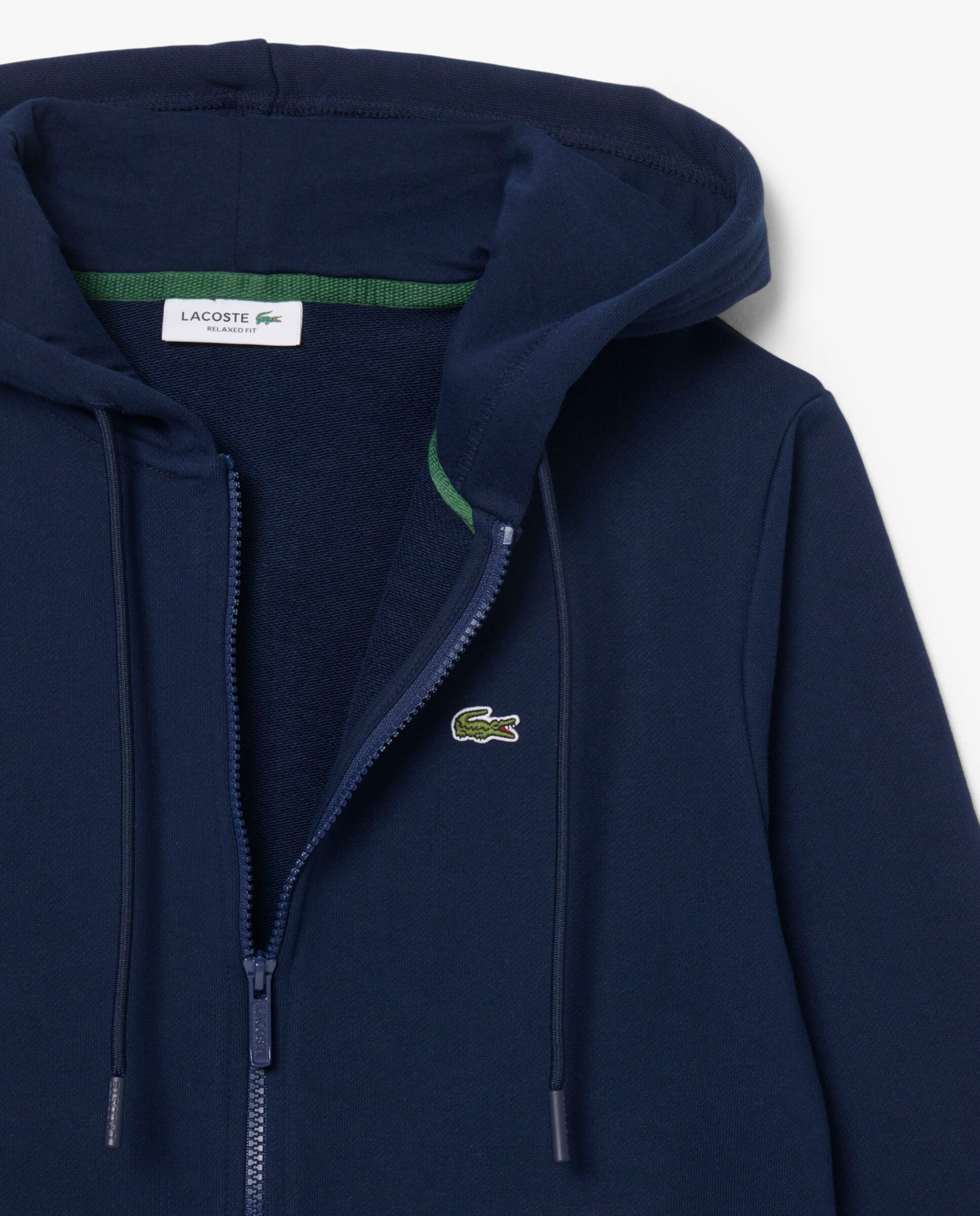 Sudadera de mujer con capucha de felpa con cremallera - Lacoste - Azul marino Azul marino-5