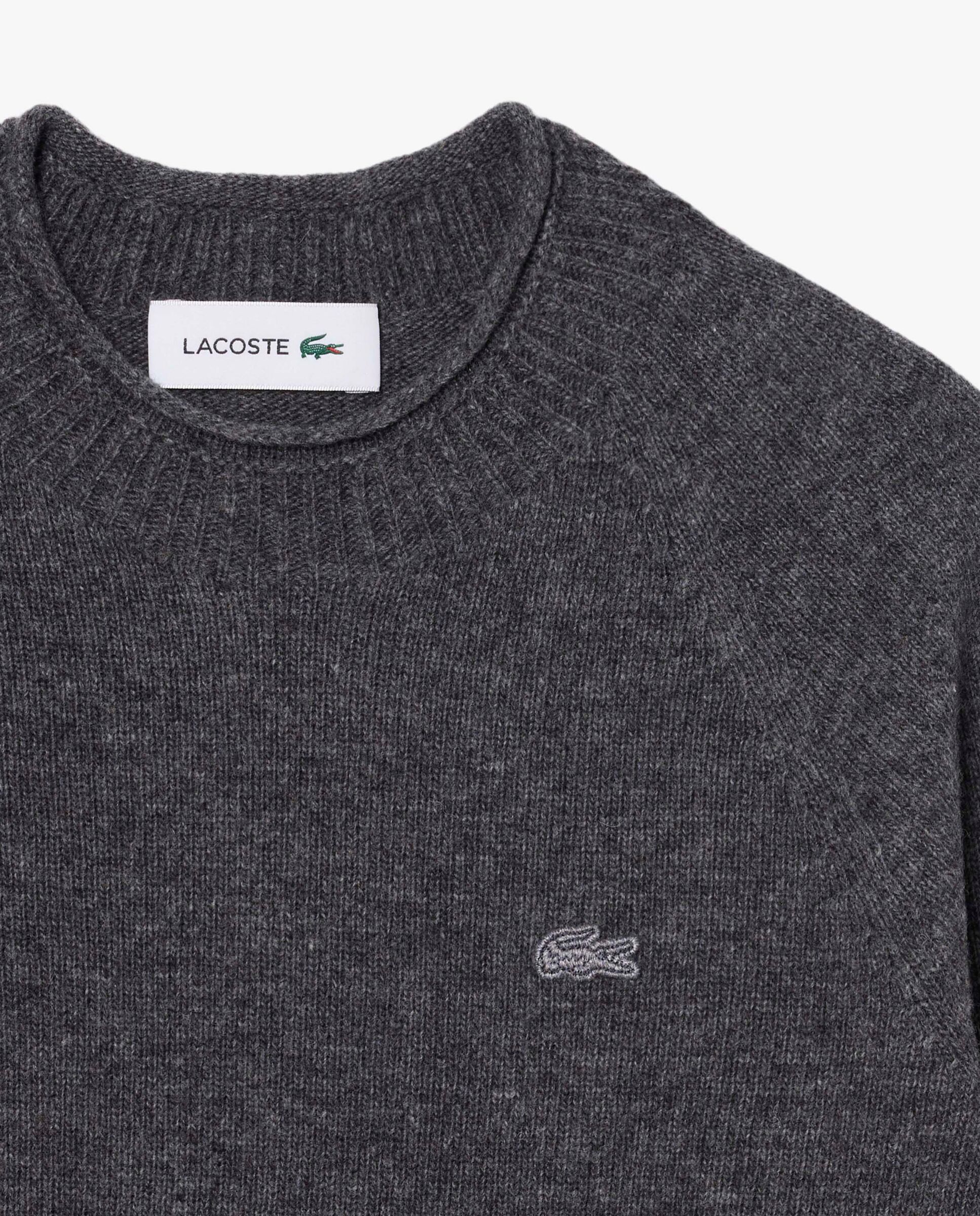 De lana cardada de punto 3d en azul - Lacoste - Gris oscuro Gris oscuro-5