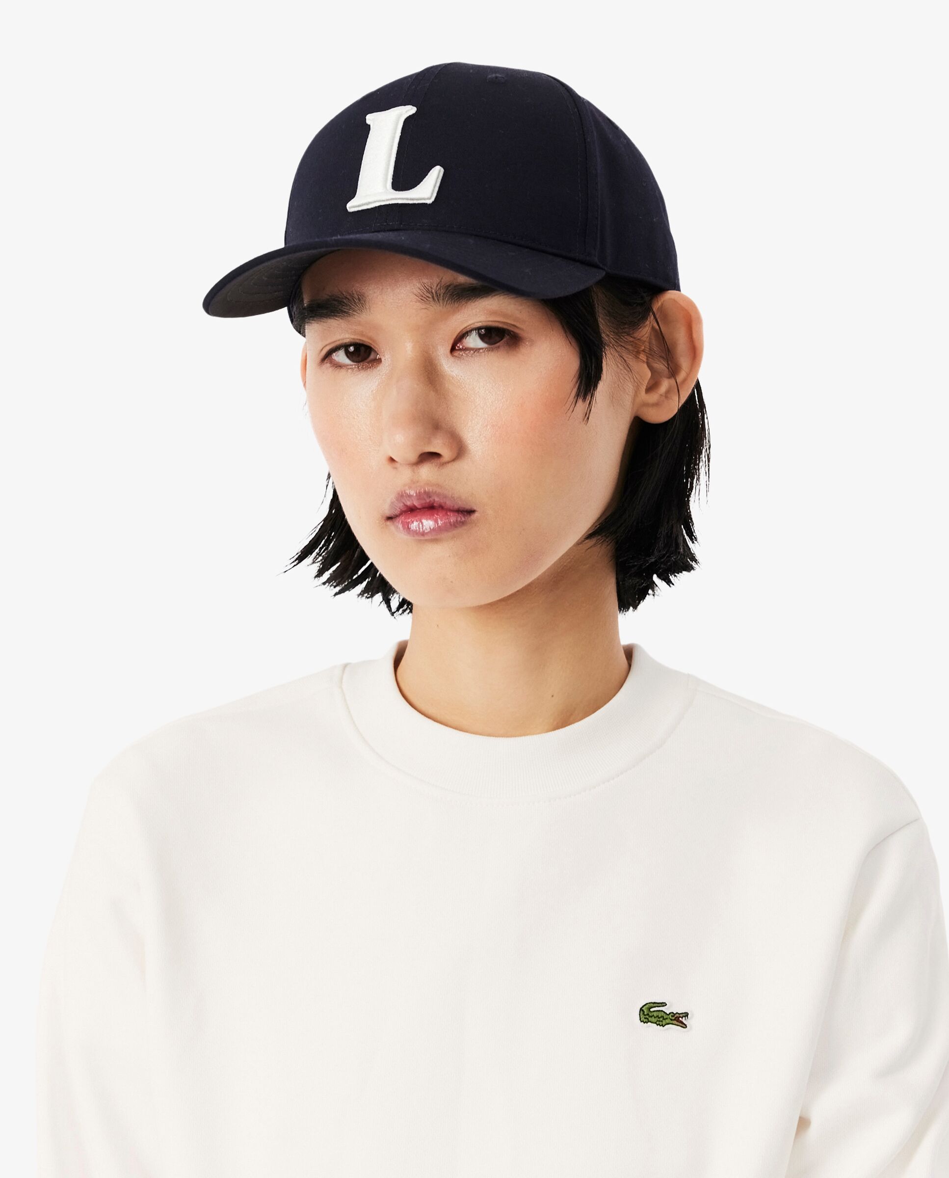 Sudadera de mujer de cuello redondo de felpa de corte holgado - Lacoste - Blanco Blanco-3