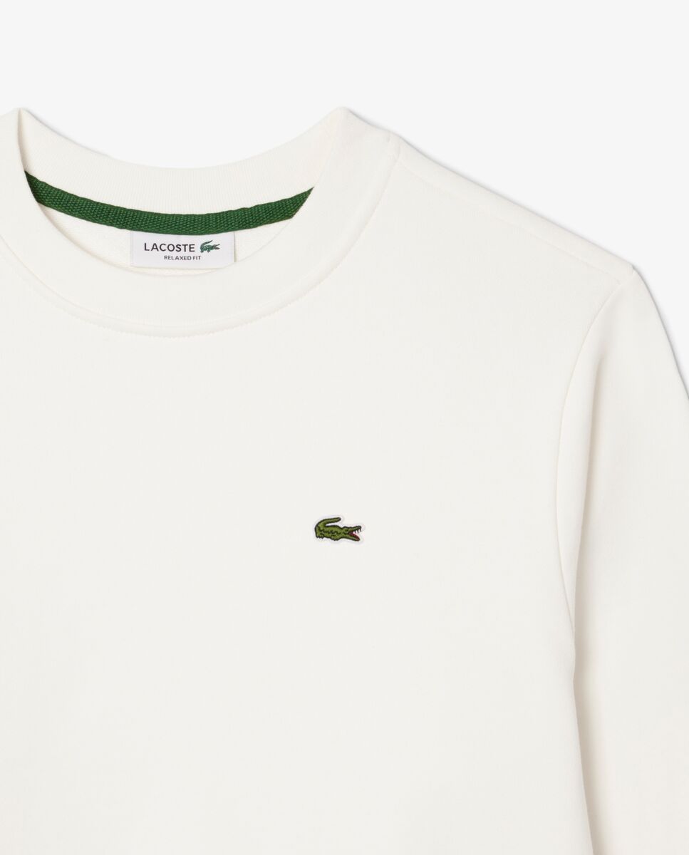 Sudadera de mujer de cuello redondo de felpa de corte holgado - Lacoste - Blanco Blanco-5