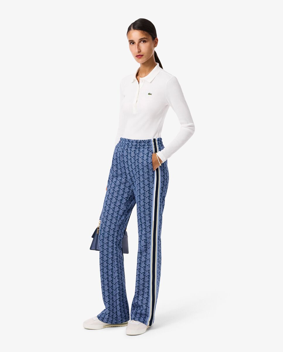 Lacoste - Pantalón jogger de mujer de chándal acampanado con monograma.