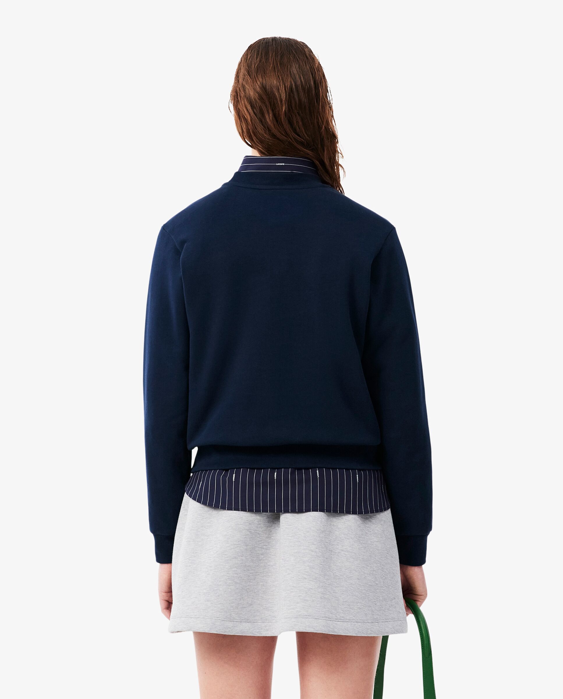 Sudadera de mujer de cuello redondo de felpa de corte holgado - Lacoste - Azul marino Azul marino-2