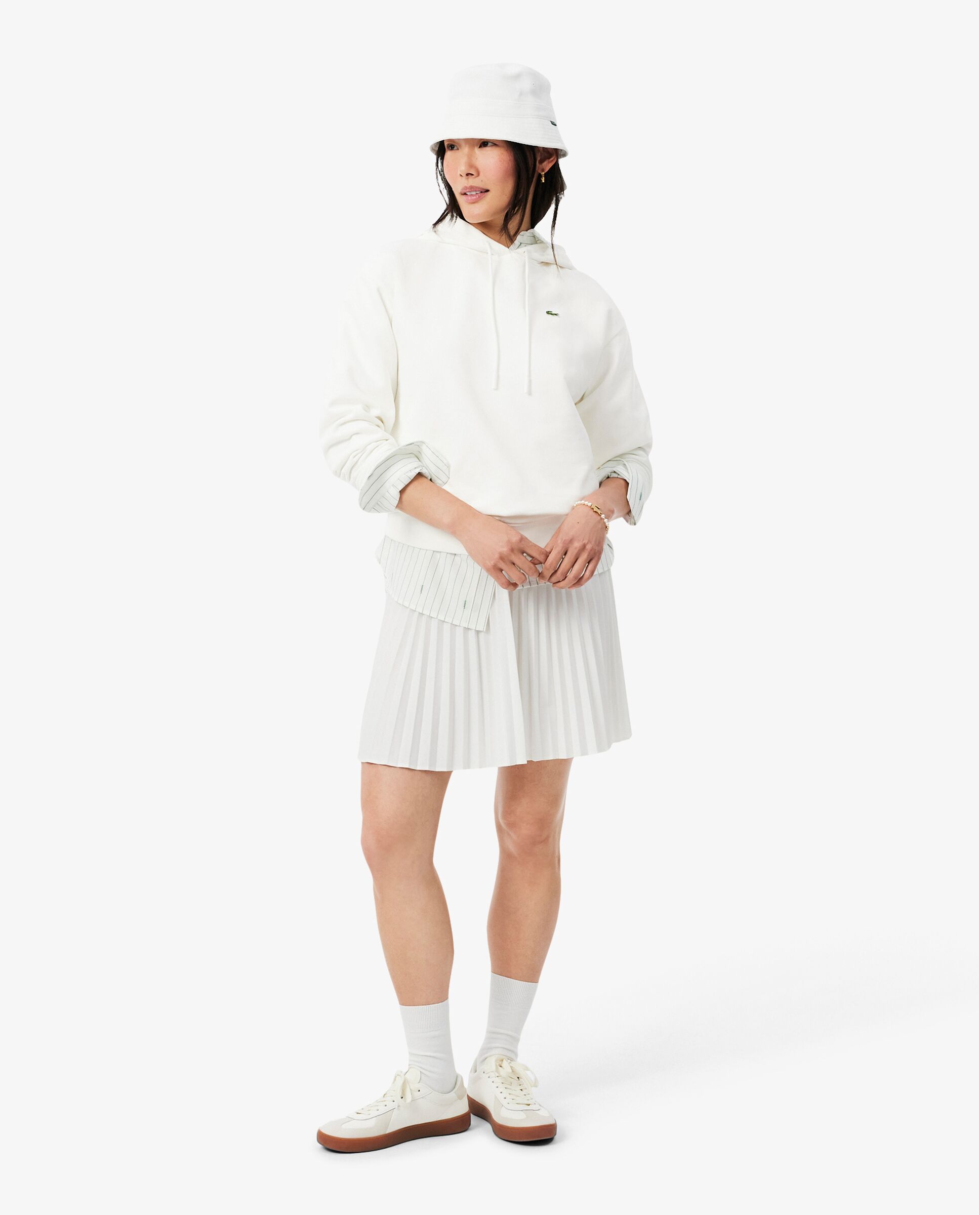 Sudadera de mujer con capucha de felpa oversized - Lacoste - Blanco Blanco-4