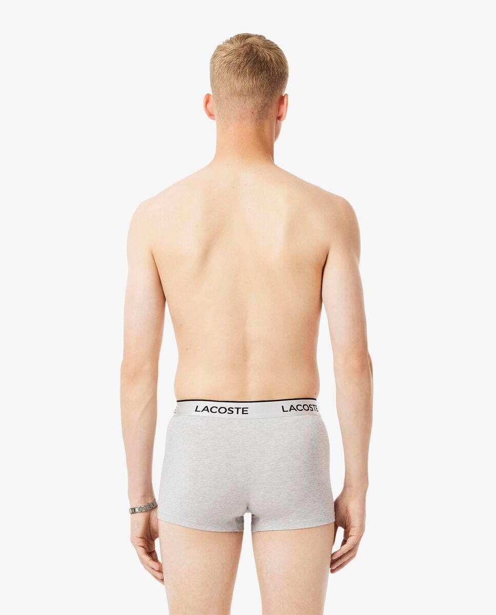 Pack de hombre de 3 bóxeres con cinturilla plateada en gris - Lacoste - Gris oscuro Gris oscuro-2